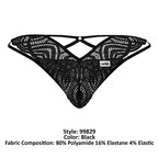 CandyMan Corset Back Lace Thongs - Black