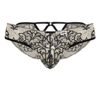 CandyMan Lace Briefs - Nude-Black