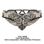 CandyMan Lace Briefs - Nude-Black