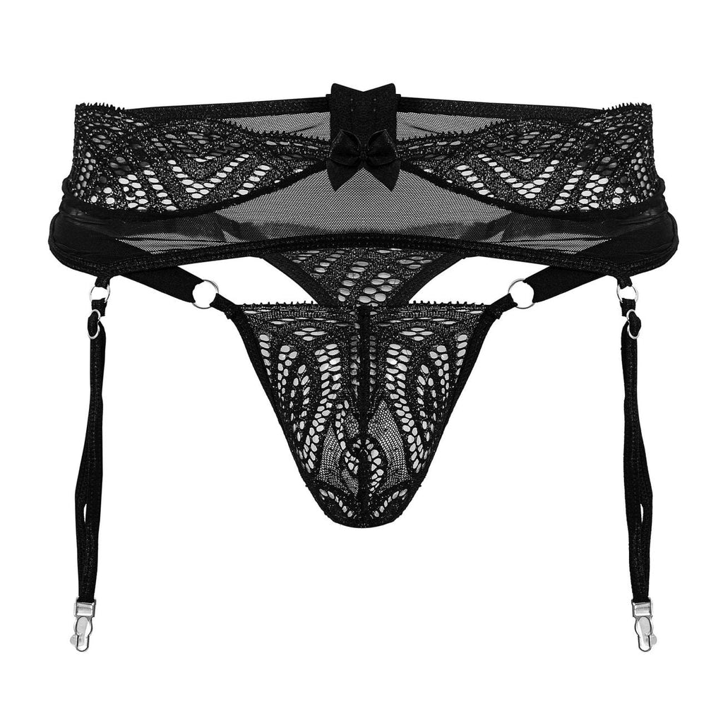 CandyMan Lace-Garter Outfit - Black