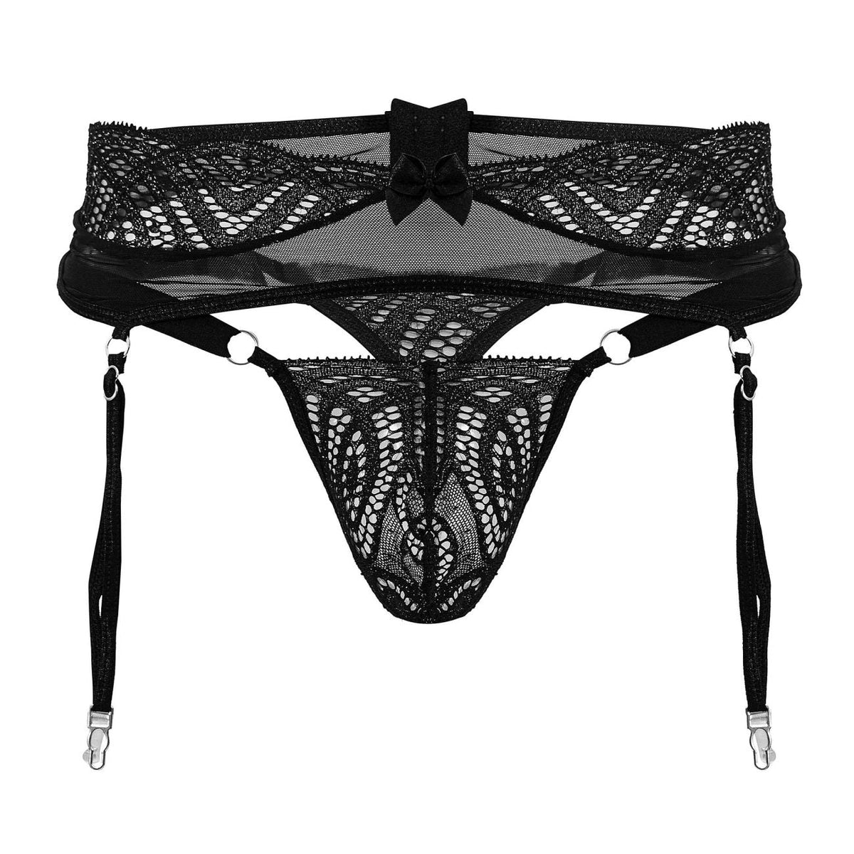 CandyMan Lace-Garter Outfit - Black