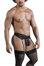 CandyMan Lace-Garter Outfit - Black