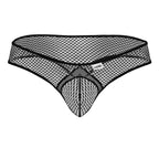 CandyMan Contoured Pouch Fishnet Thongs - Black