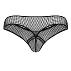 CandyMan Contoured Pouch Fishnet Thongs - Black