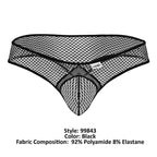 CandyMan Contoured Pouch Fishnet Thongs - Black
