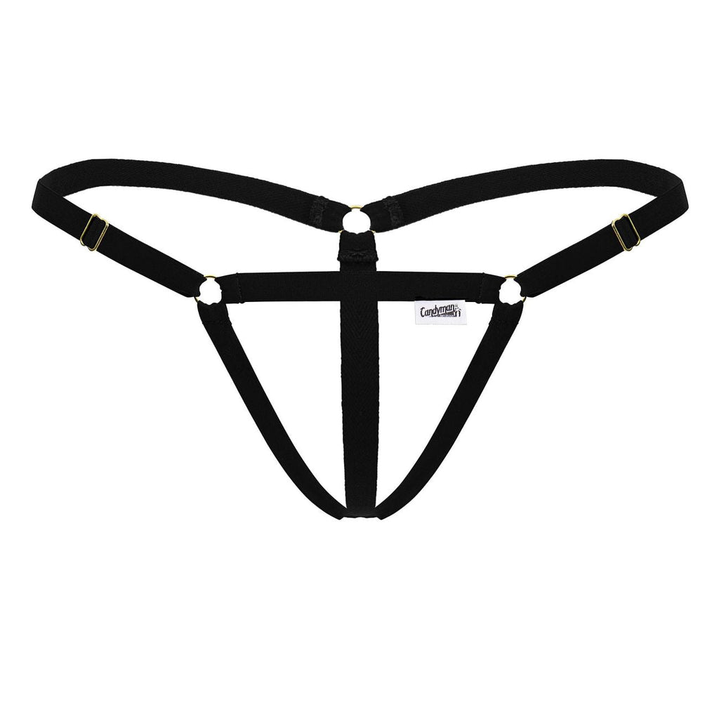 CandyMan Nudist Thongs - Black