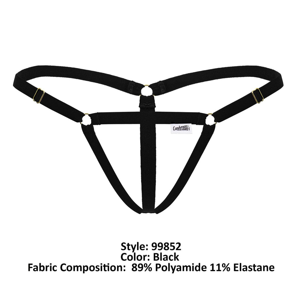 CandyMan Nudist Thongs - Black
