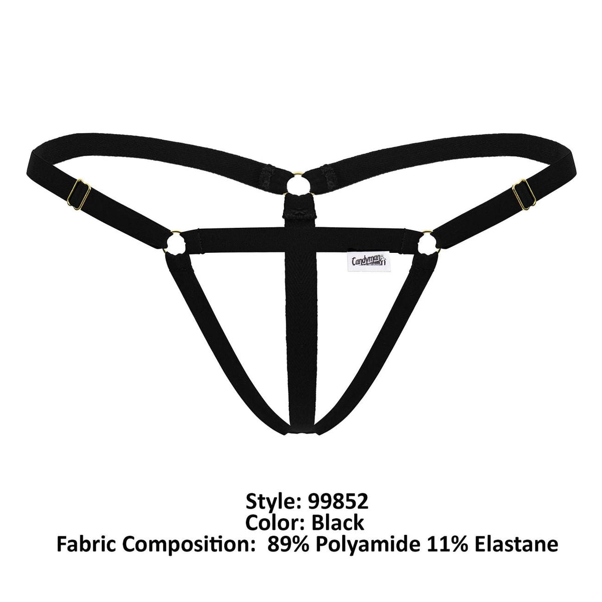 CandyMan Nudist Thongs - Black