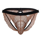 CandyMan Lace Jockstrap - Black-Terracotta