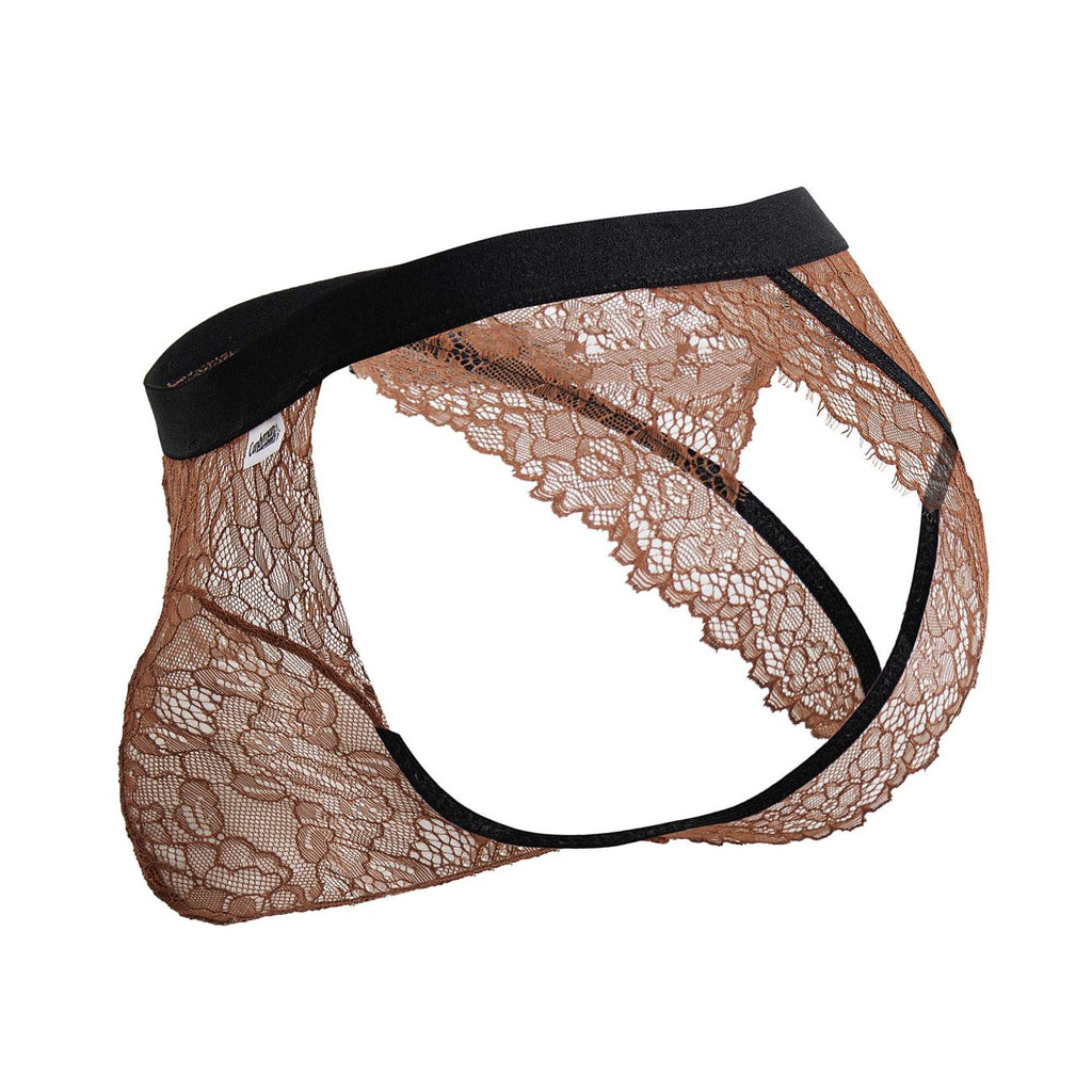 CandyMan Lace Jockstrap - Black-Terracotta