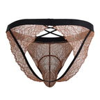 CandyMan Lace Jockstrap - Black-Terracotta