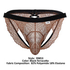 CandyMan Lace Jockstrap - Black-Terracotta