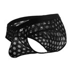 CandyMan Polka Mesh Briefs - Black