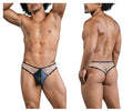 CandyMan Fishnet Thongs - Nude-Black