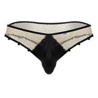 CandyMan Fishnet Thongs - Nude-Black