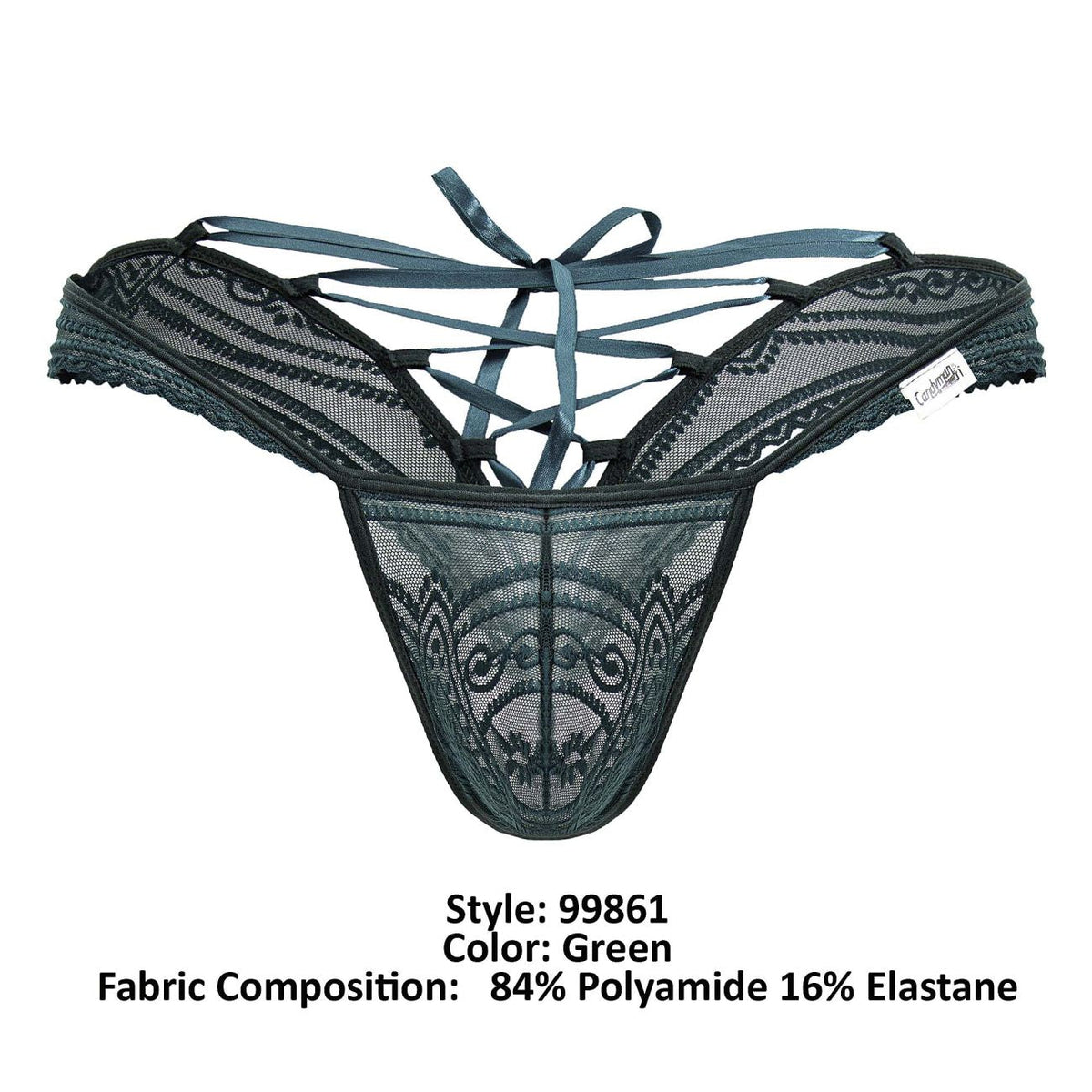 CandyMan Lace Thongs - Green