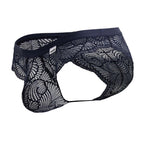 CandyMan Scalloped Lace Briefs - Navy