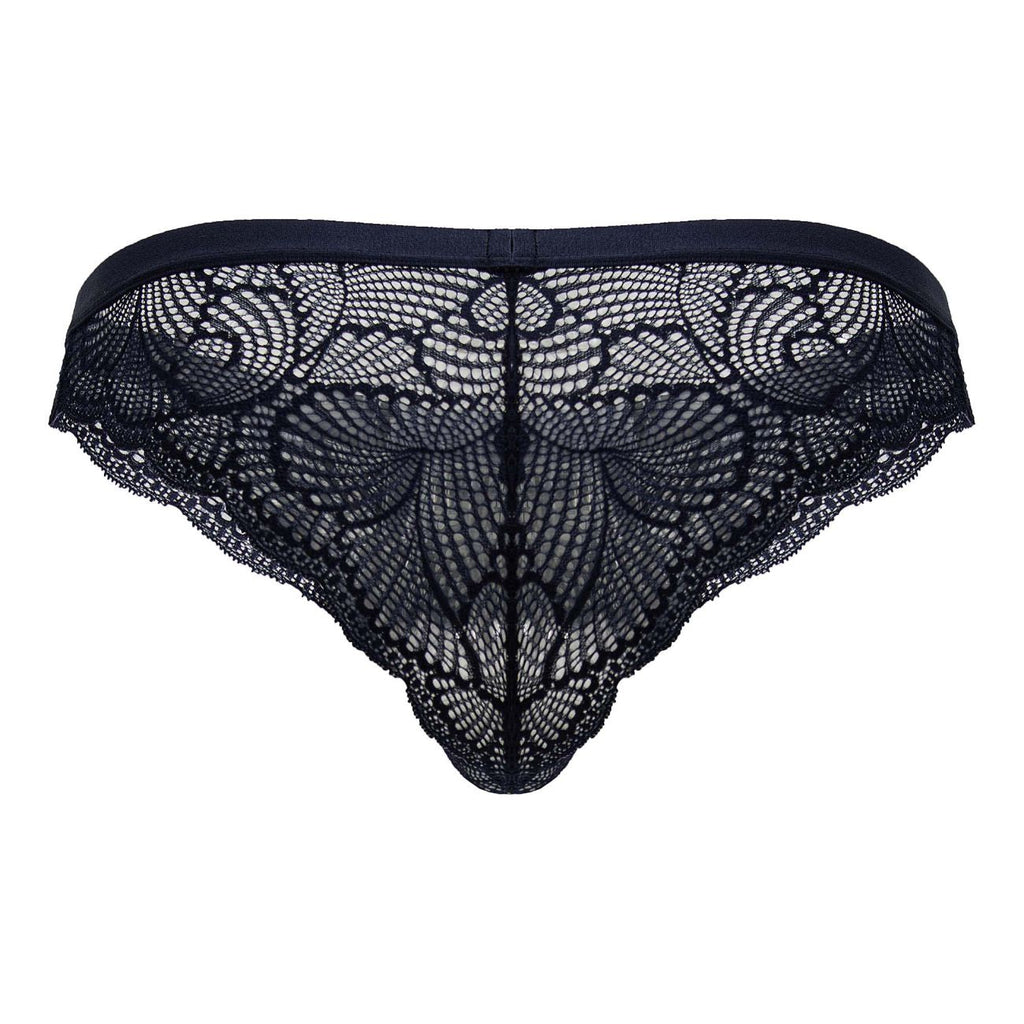 CandyMan Scalloped Lace Briefs - Navy