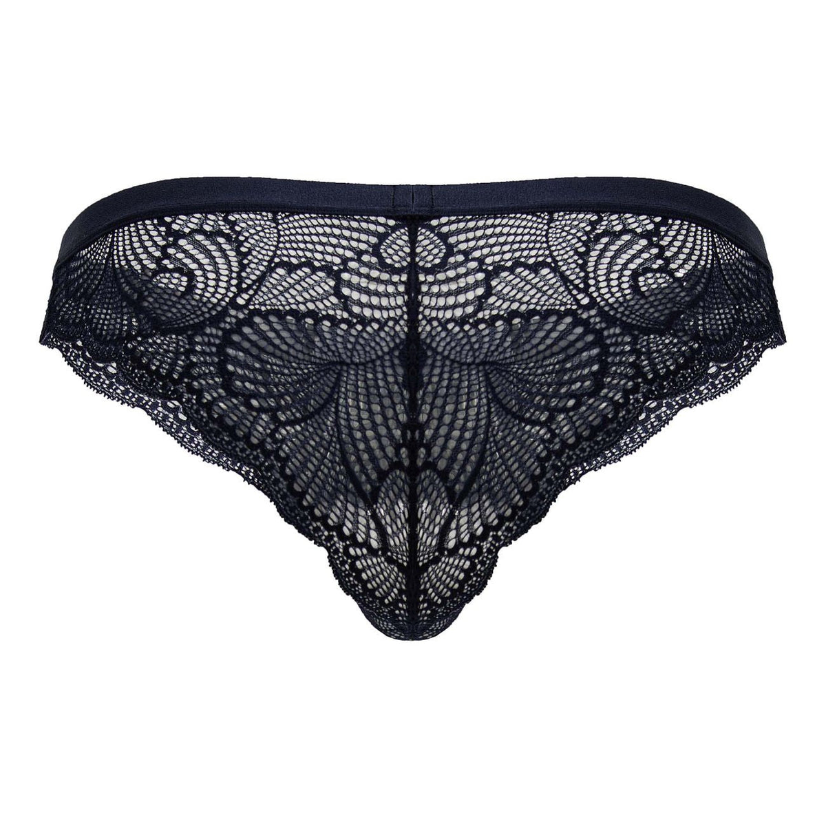 CandyMan Scalloped Lace Briefs - Navy