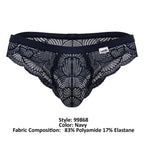 CandyMan Scalloped Lace Briefs - Navy