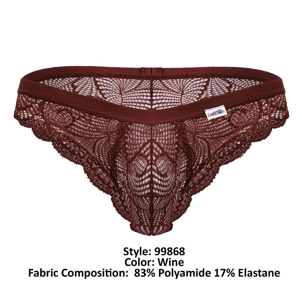 CandyMan Lace Briefs - Wine