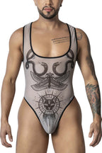 CandyMan Egyptian Bodysuit - Nude-Black