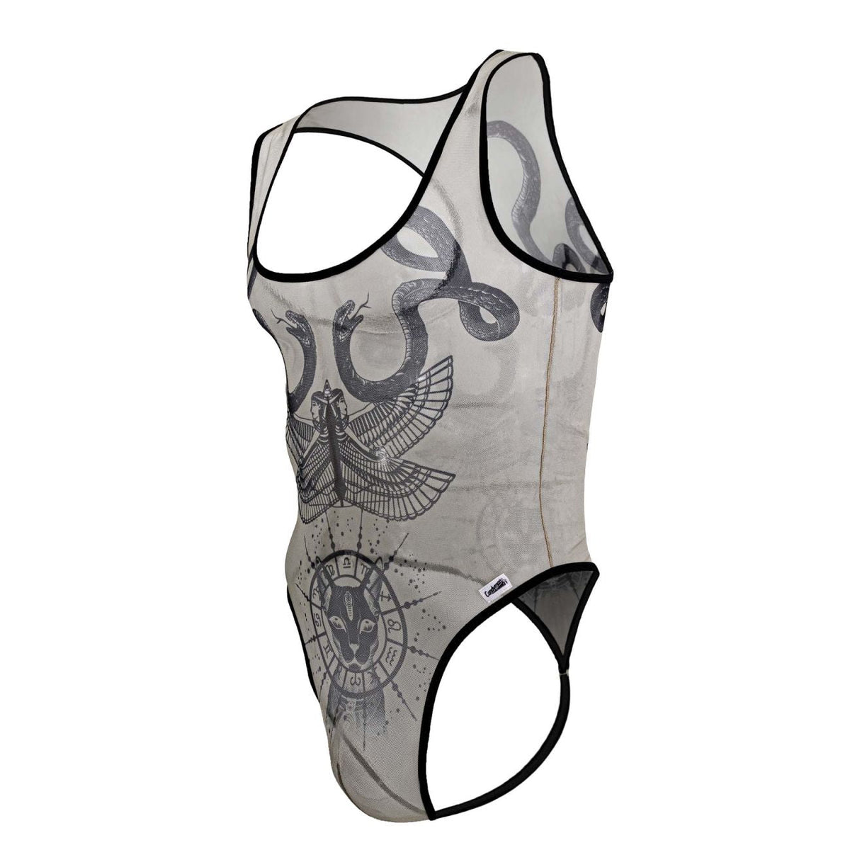 CandyMan Egyptian Bodysuit - Nude-Black