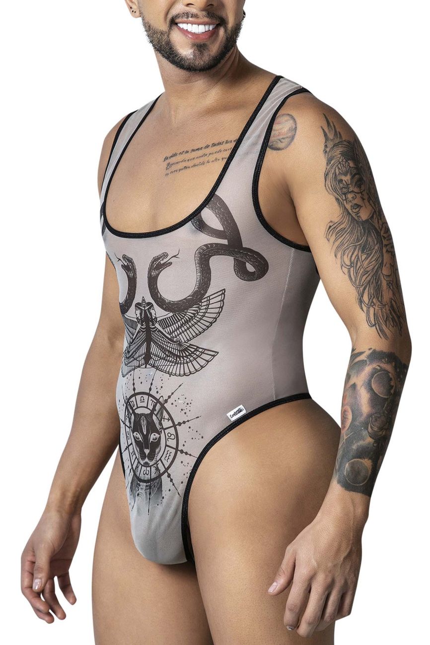 CandyMan Egyptian Bodysuit - Nude-Black
