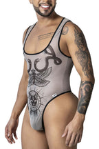 CandyMan Egyptian Bodysuit - Nude-Black