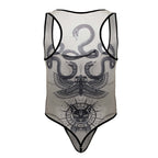 CandyMan Egyptian Bodysuit - Nude-Black