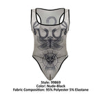 CandyMan Egyptian Bodysuit - Nude-Black