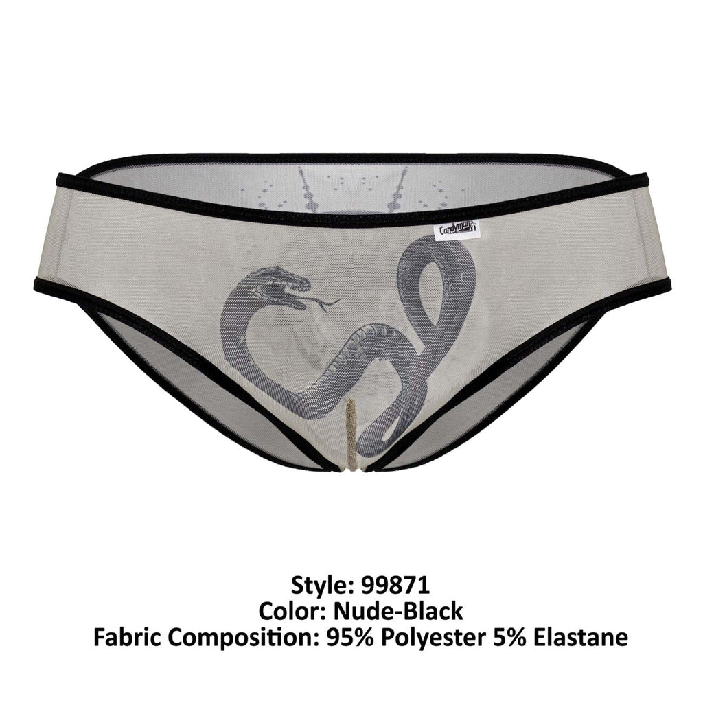 CandyMan Egyptian Briefs - Nude-Black
