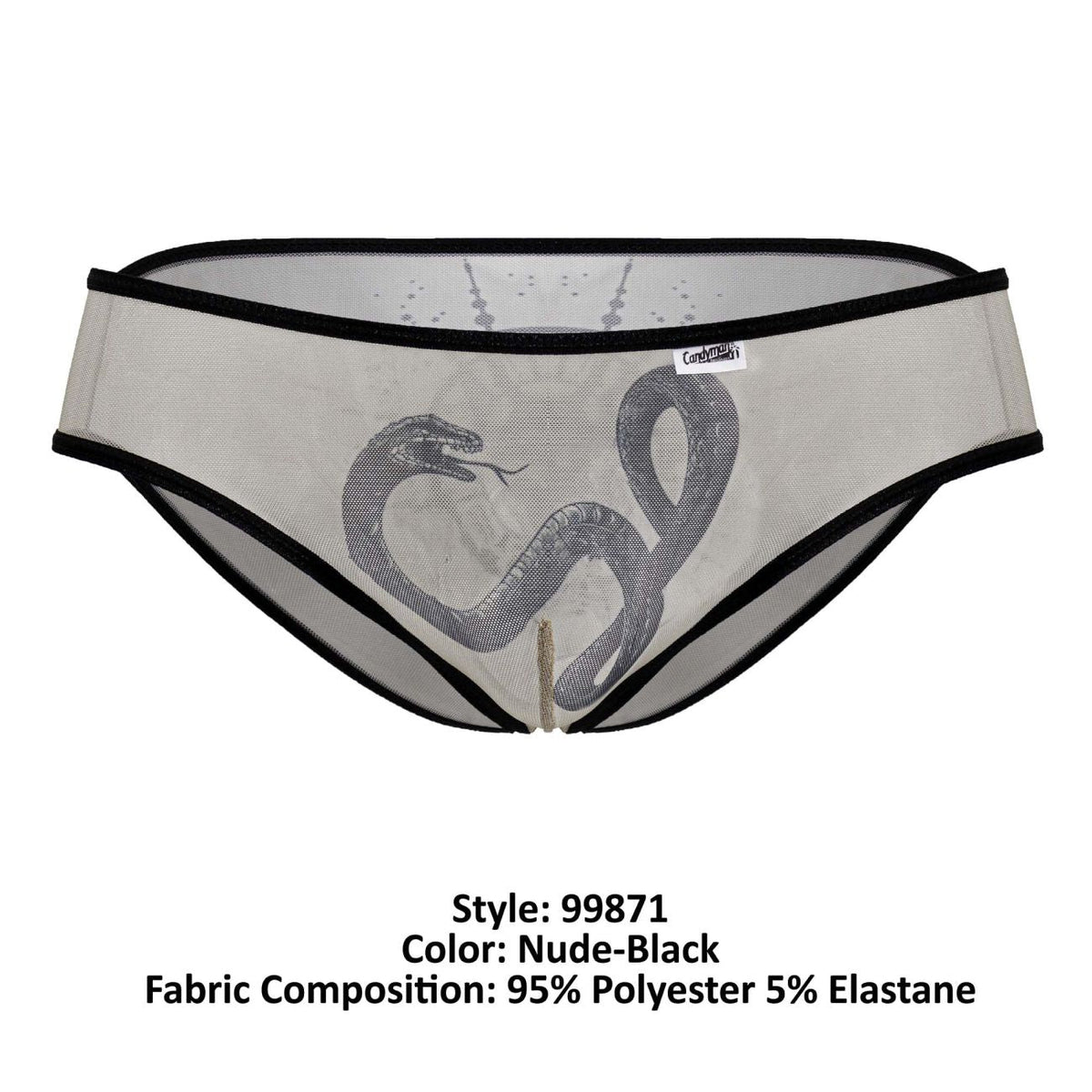 CandyMan Egyptian Briefs - Nude-Black