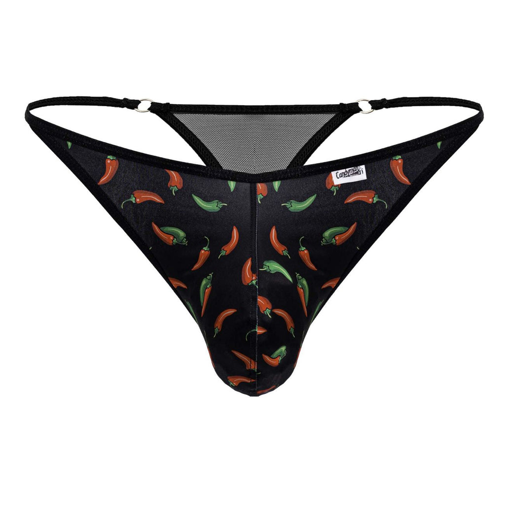 CandyMan Chili pepper Thongs - Black Print