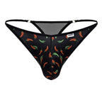 CandyMan Chili pepper Thongs - Black Print