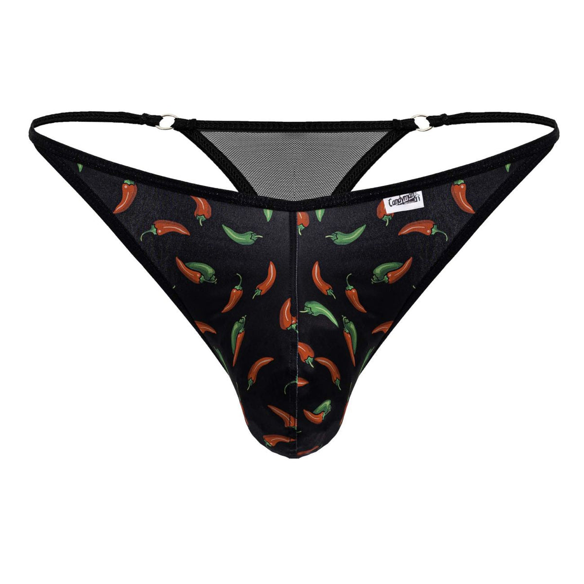 CandyMan Chili pepper Thongs - Black Print
