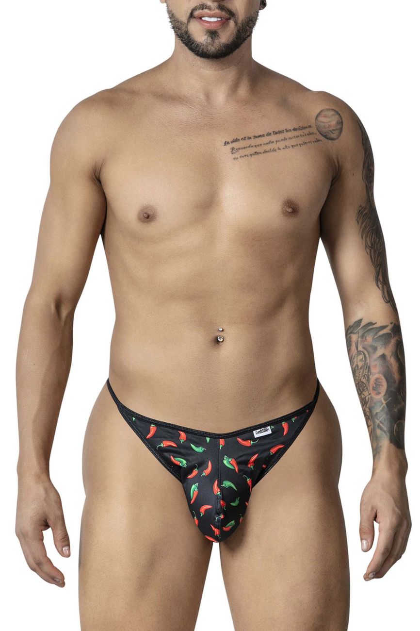CandyMan Chili pepper Thongs - Black Print