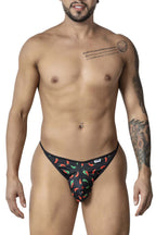 CandyMan Chili pepper Thongs - Black Print