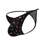 CandyMan Chili pepper Thongs - Black Print