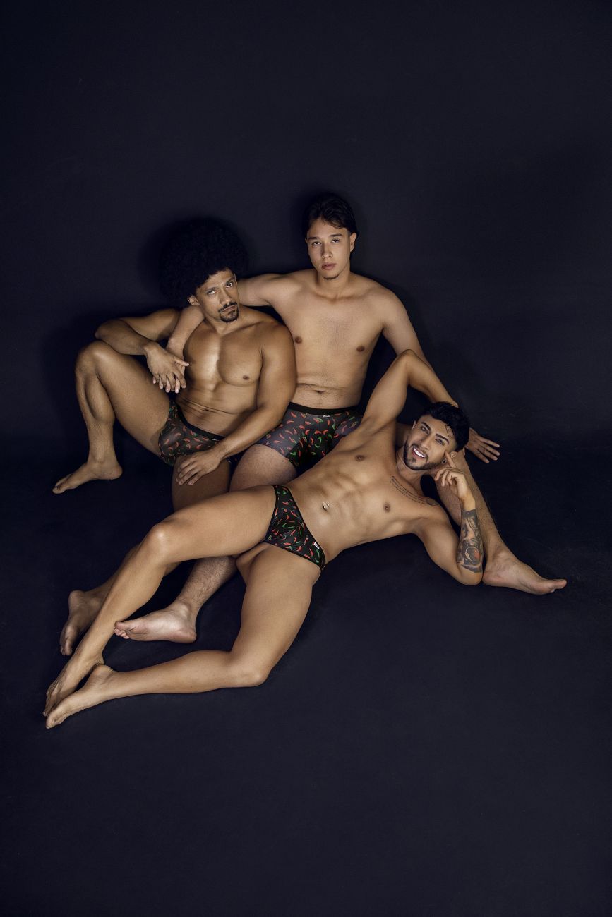 CandyMan Chili pepper Thongs - Black Print