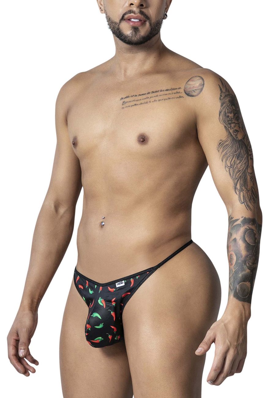 CandyMan Chili pepper Thongs - Black Print