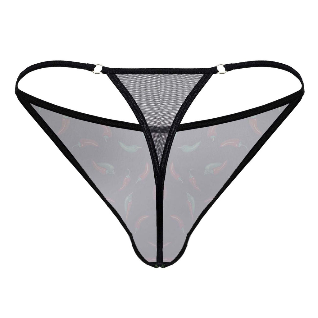 CandyMan Chili pepper Thongs - Black Print