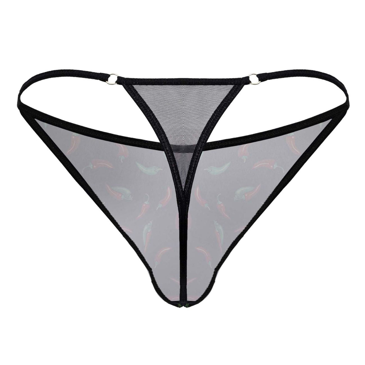CandyMan Chili pepper Thongs - Black Print