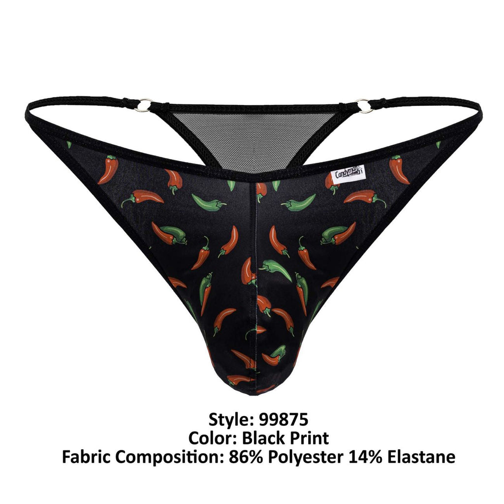 CandyMan Chili pepper Thongs - Black Print
