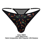 CandyMan Chili pepper Thongs - Black Print