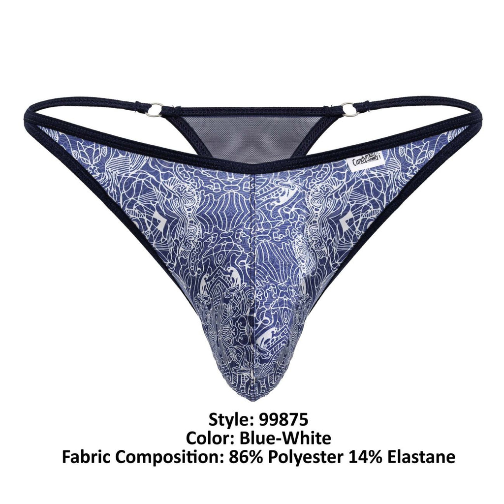 CandyMan Water prints Thongs - Blue-White