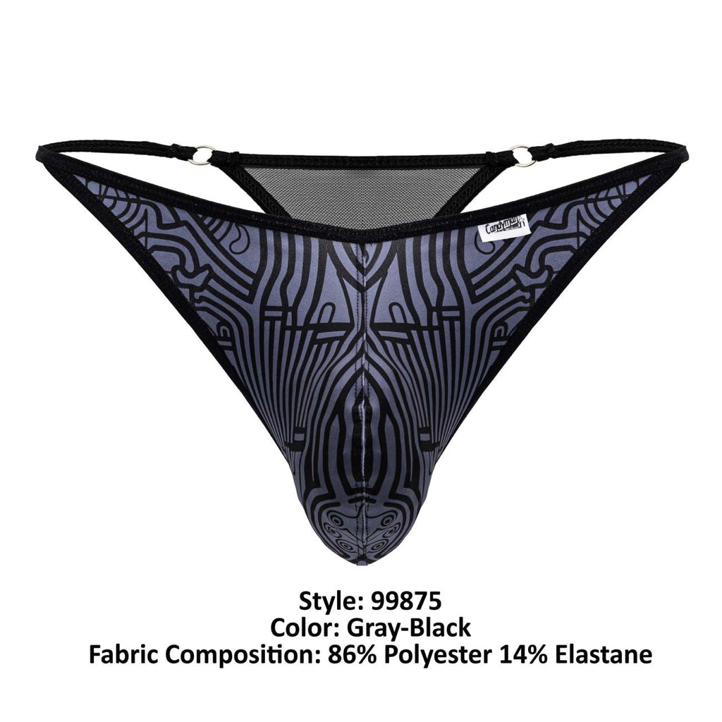 CandyMan Egyptian Thongs - Gray-Black