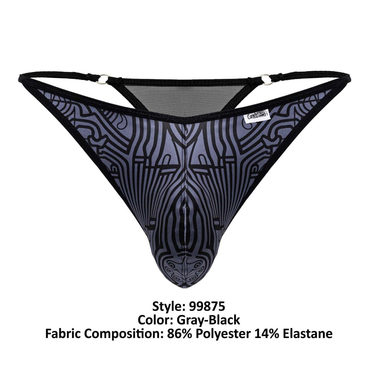 CandyMan Egyptian Thongs - Gray-Black