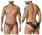 CandyMan Lace Back Leopard Briefs - Animal Print