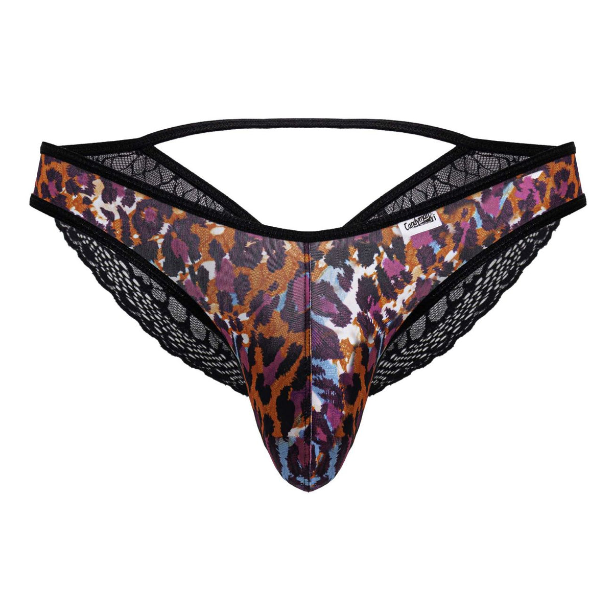 CandyMan Lace Back Leopard Briefs - Animal Print